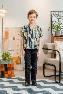 TUSCA KIDS | Aaron Kids Kemeja in Lime Green